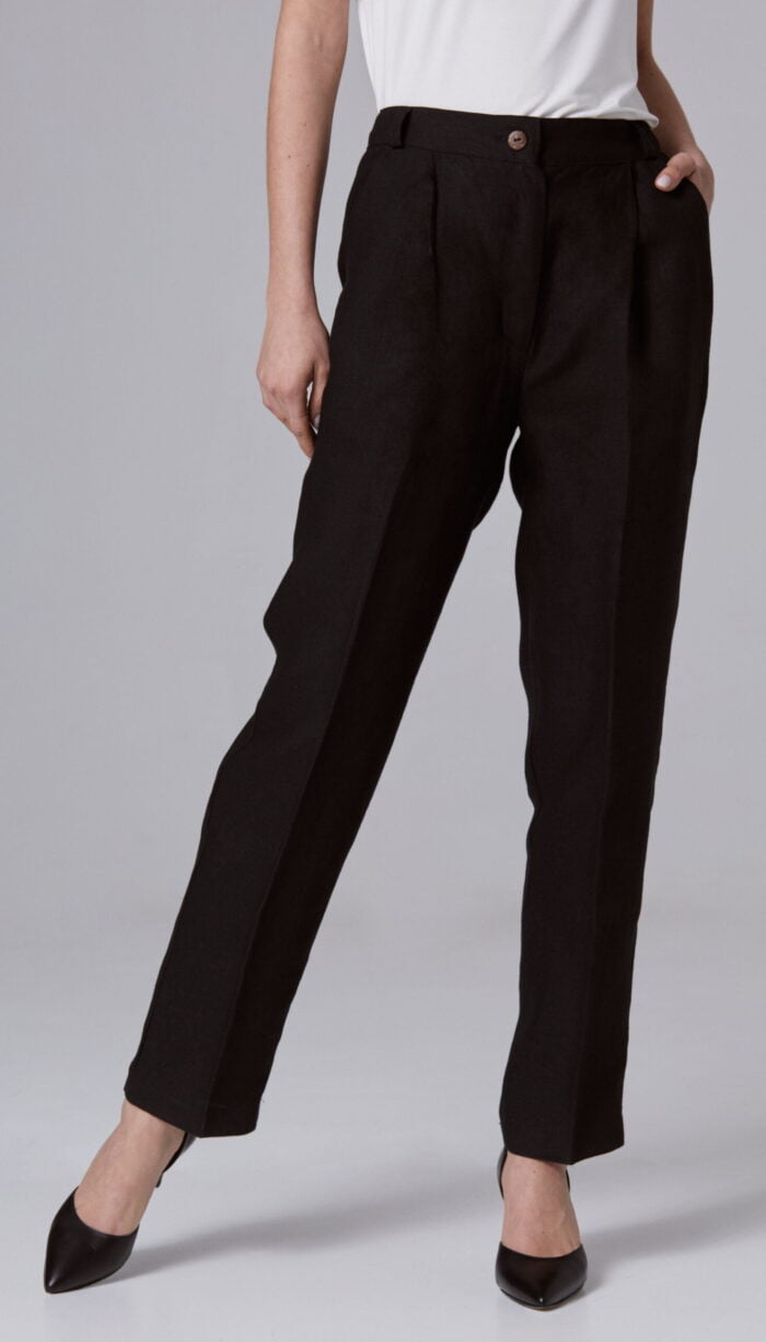 black linen trousers