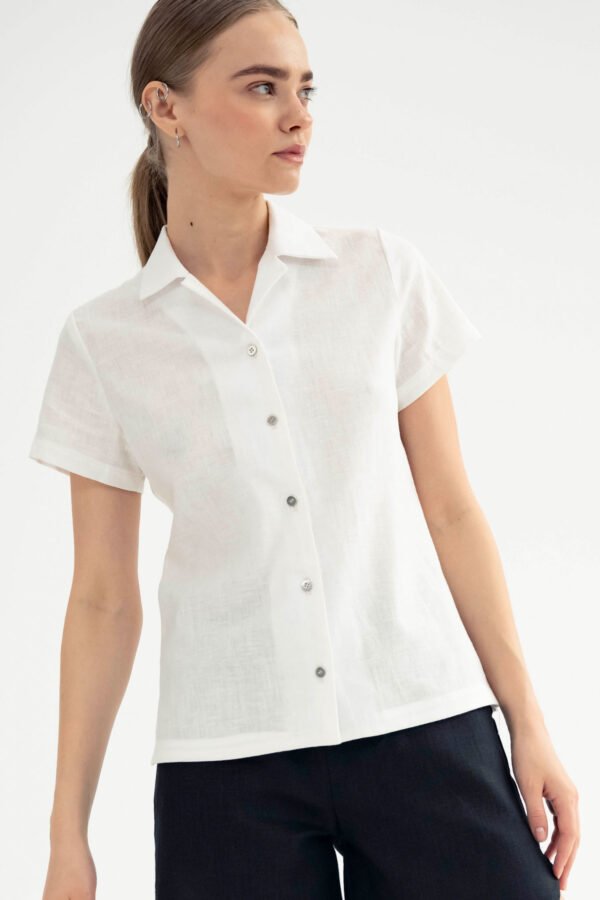 White Linen Shirt Woman