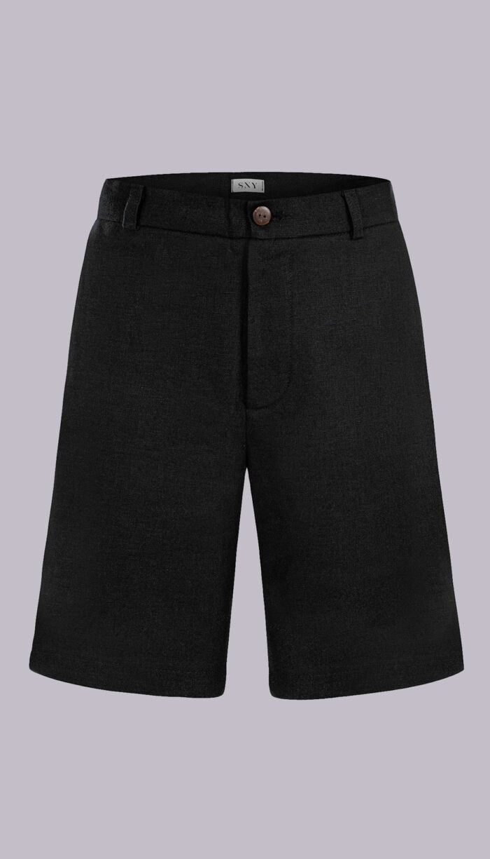 linen shorts black