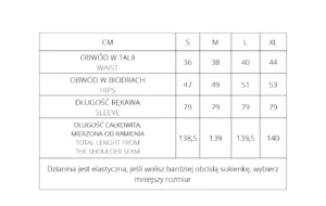 sukienka tabela rozmiarów