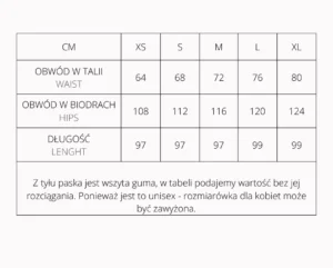 tabela rozmiarów