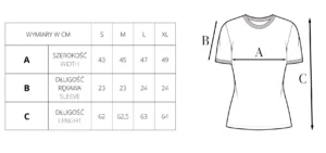 rozmiarówka t-shirt damski