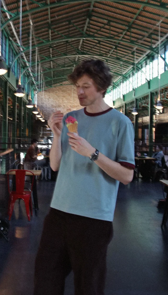 T shirt sagę + plum t shirt szałwiowo śliwkowy