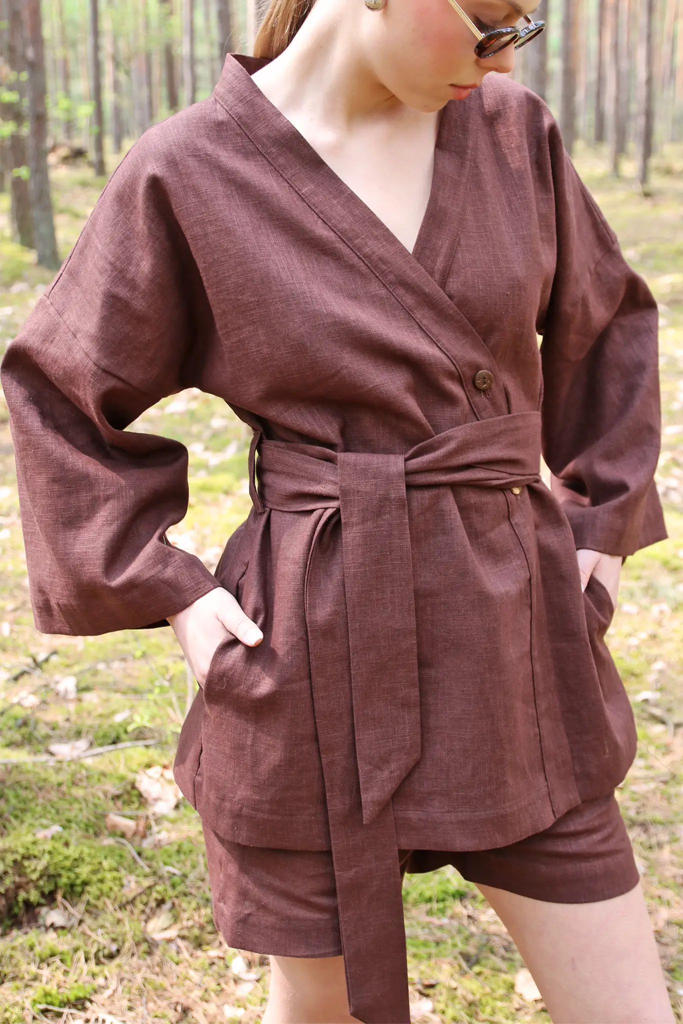 Czekoladowa kurtka kimono
