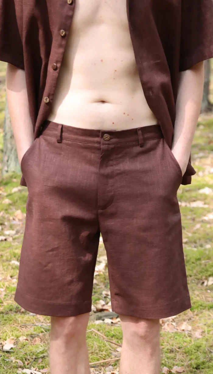szorty męskie brązowe