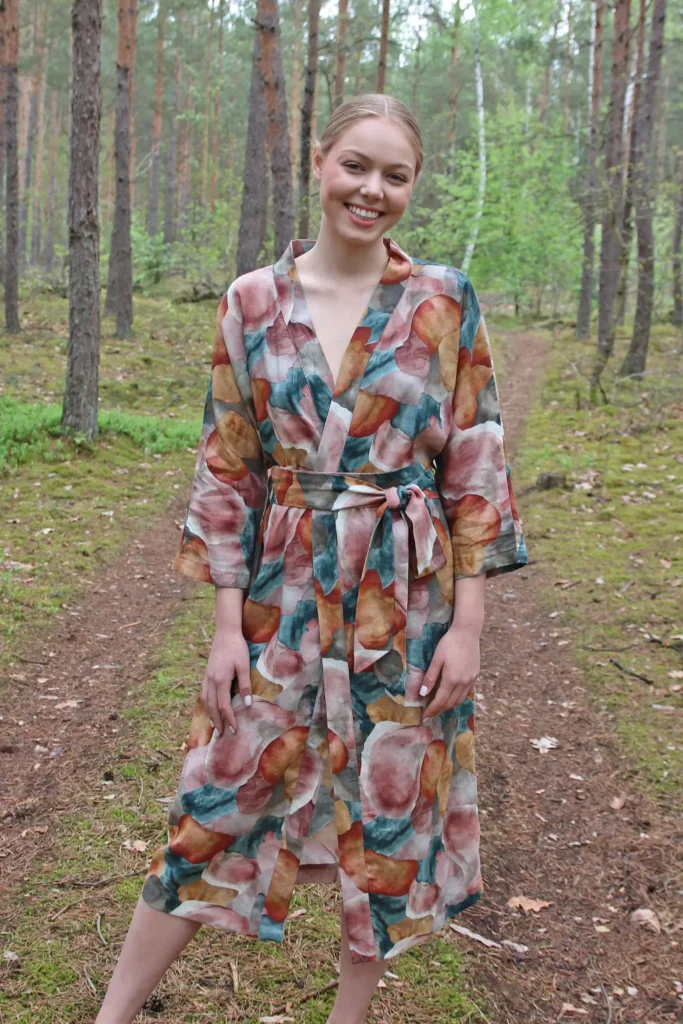 kolorowe ubrania - lniane kimono nr 8