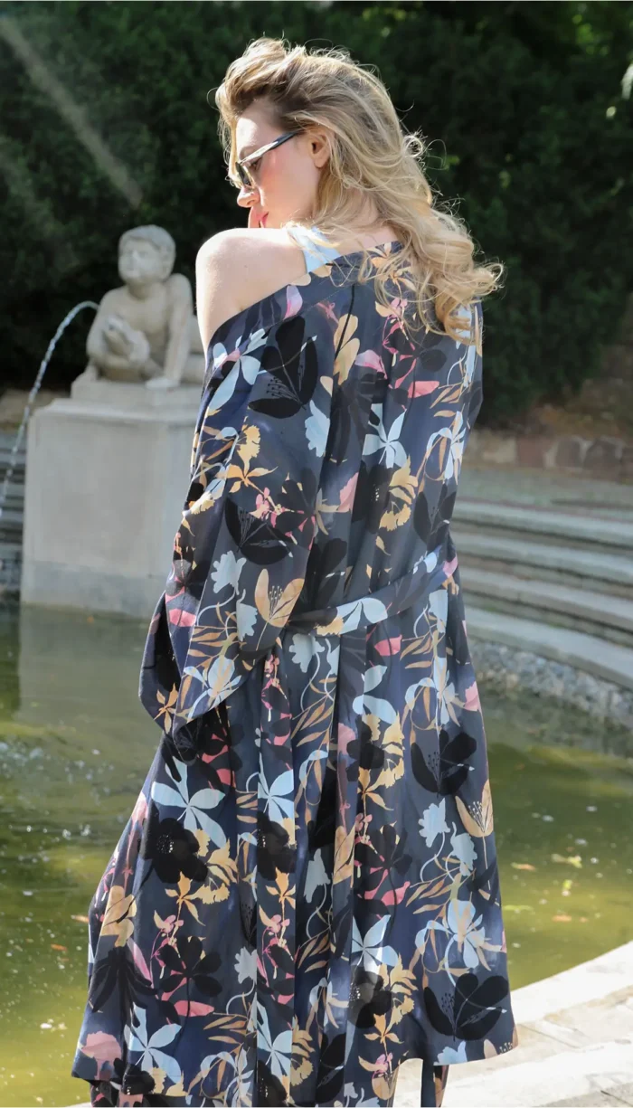 kimono print kwiaty